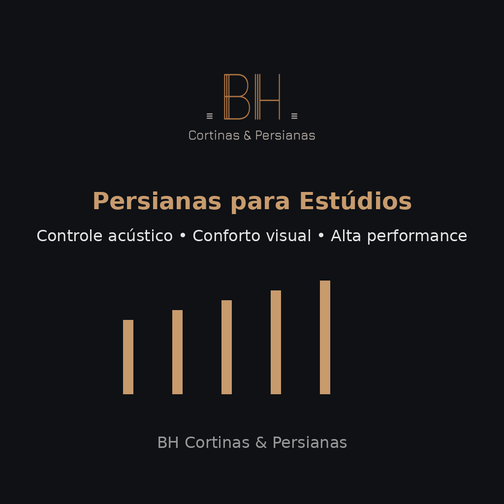 Persianas para estúdios de gravação Controle acústico, conforto visual e performance profissional