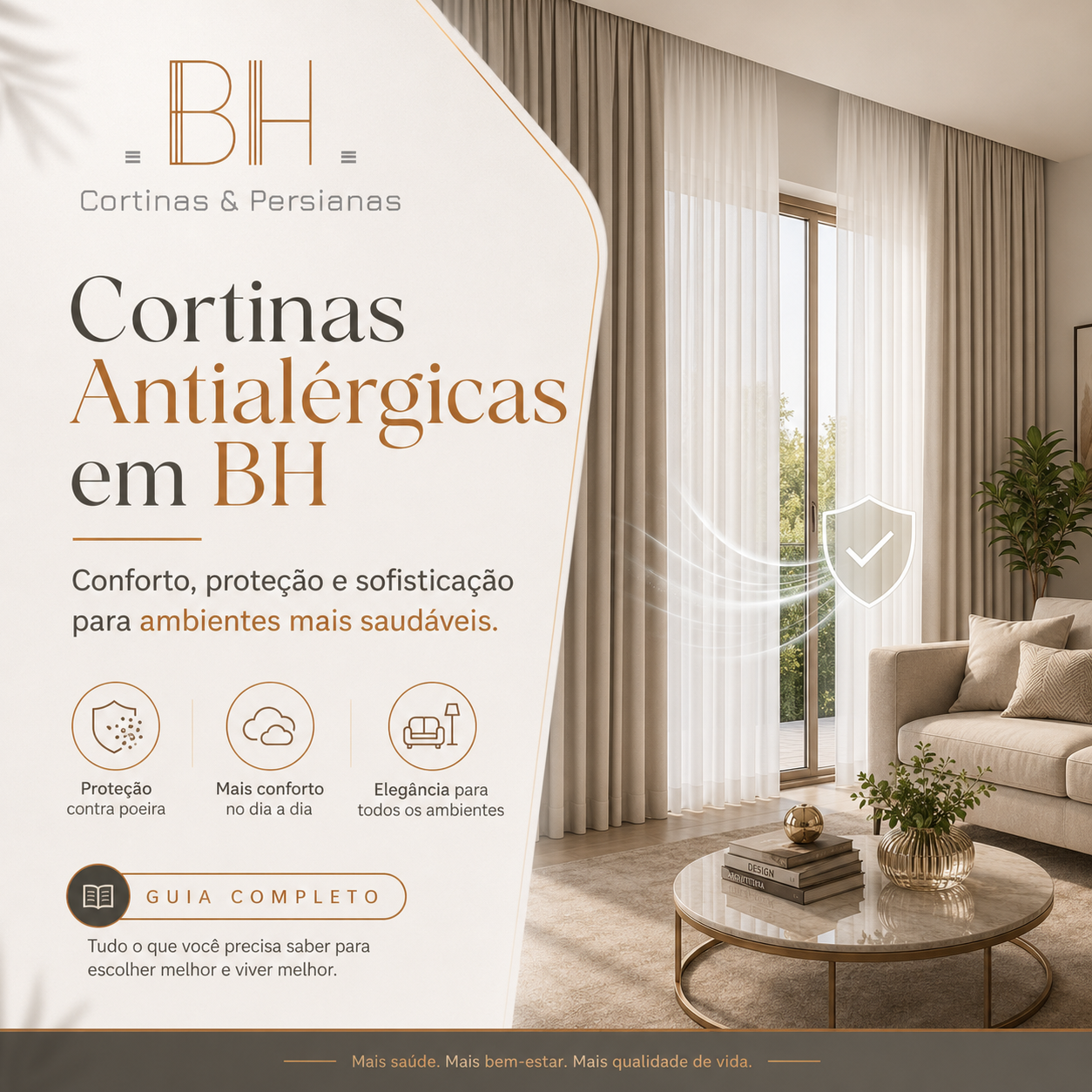 Cortinas Antialérgicas em BH Conforto, proteção e sofisticação para ambientes mais saudáveis